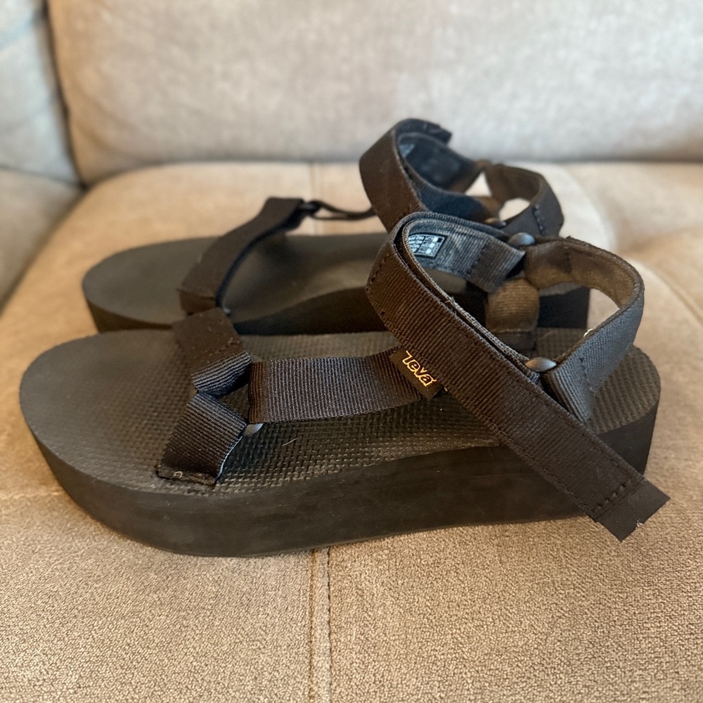 Teva Black Platform Sandals